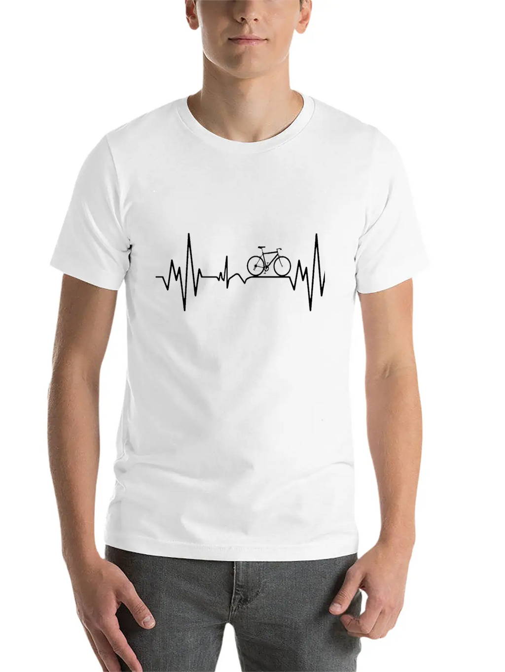 "Mountainbike Pulse: Feel The Heartbeat Of The Tra Unisex Short Sleeve Soft Cotton T-Shirt – Casual Everyday Wear