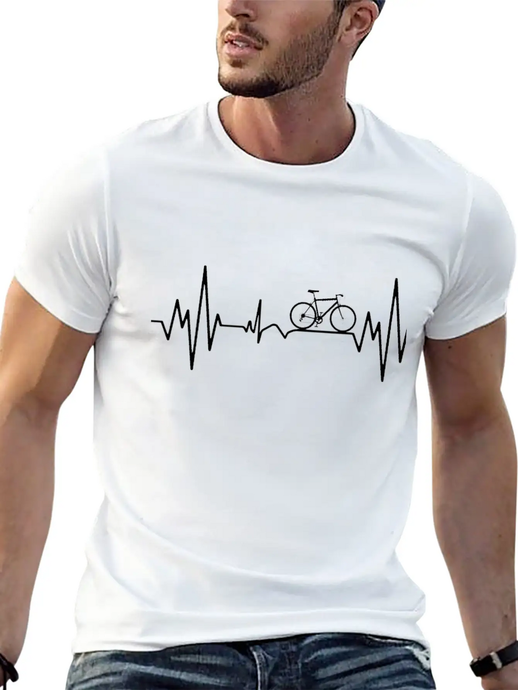 "Mountainbike Pulse: Feel The Heartbeat Of The Tra Unisex Short Sleeve Soft Cotton T-Shirt – Casual Everyday Wear