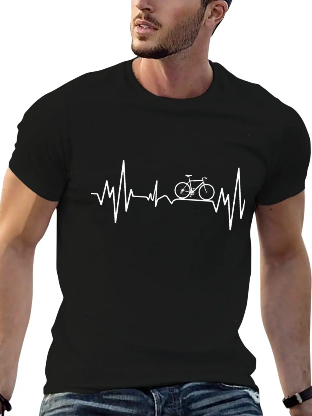 "Mountainbike Pulse: Feel The Heartbeat Of The Tra Unisex Short Sleeve Soft Cotton T-Shirt – Casual Everyday Wear