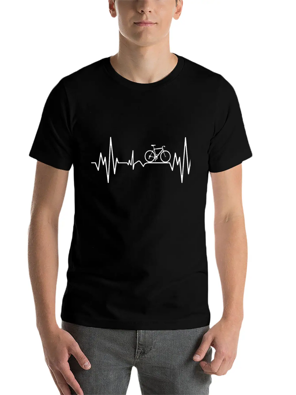 "Mountainbike Pulse: Feel The Heartbeat Of The Tra Unisex Short Sleeve Soft Cotton T-Shirt – Casual Everyday Wear