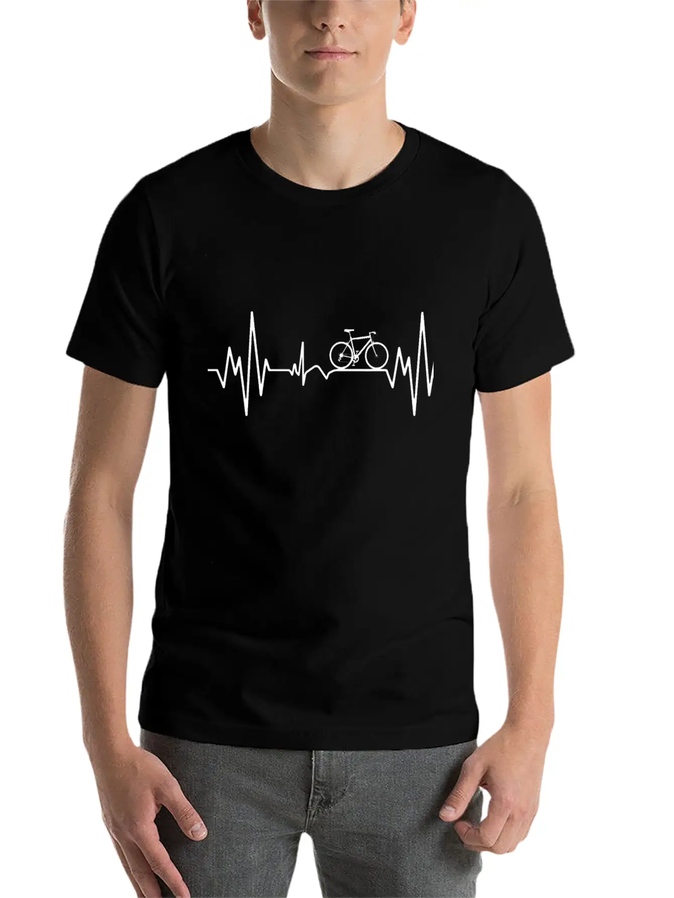 "Mountainbike Pulse: Feel The Heartbeat Of The Tra Unisex Short Sleeve Soft Cotton T-Shirt – Casual Everyday Wear