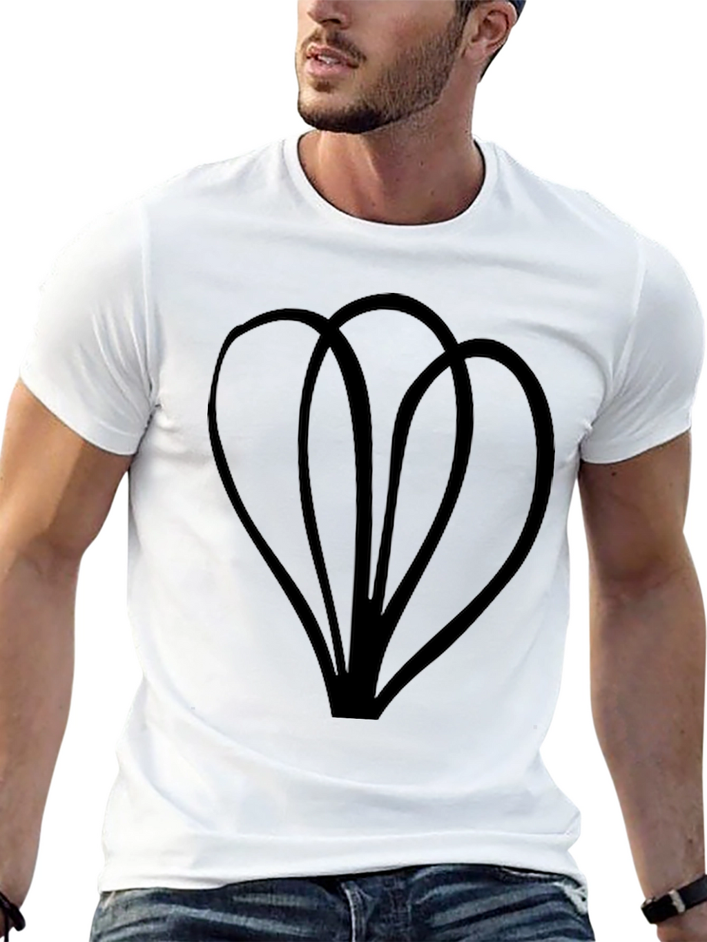 Abstract Floral Graphic Black T-Shirt