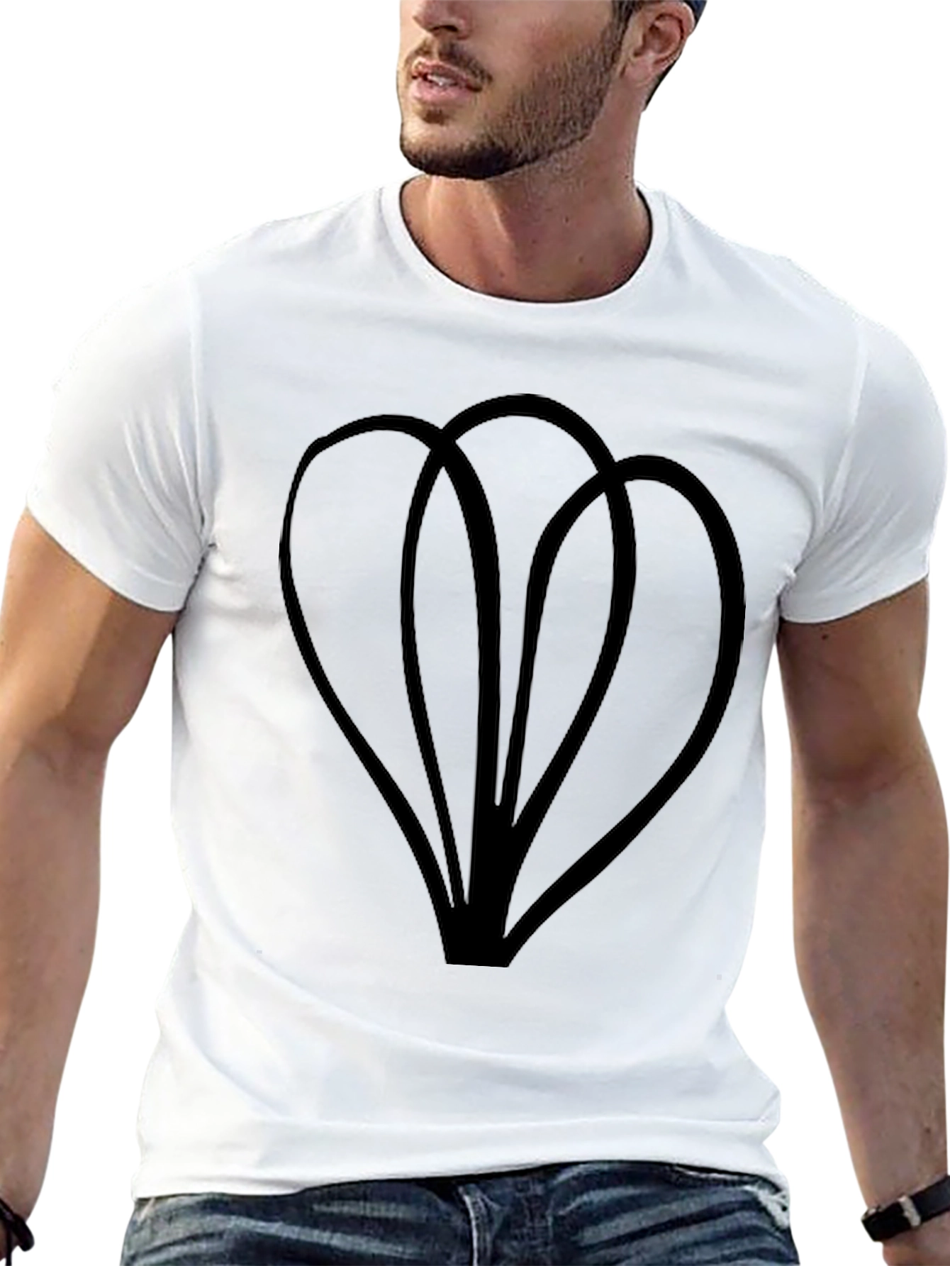 Abstract Floral Graphic Black T-Shirt