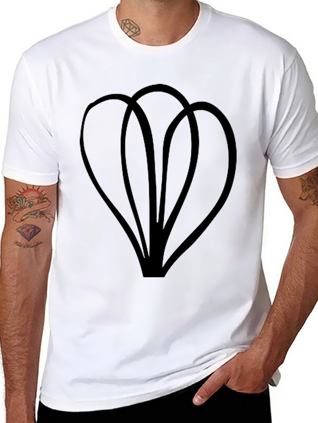 Abstract Floral Graphic Black T-Shirt