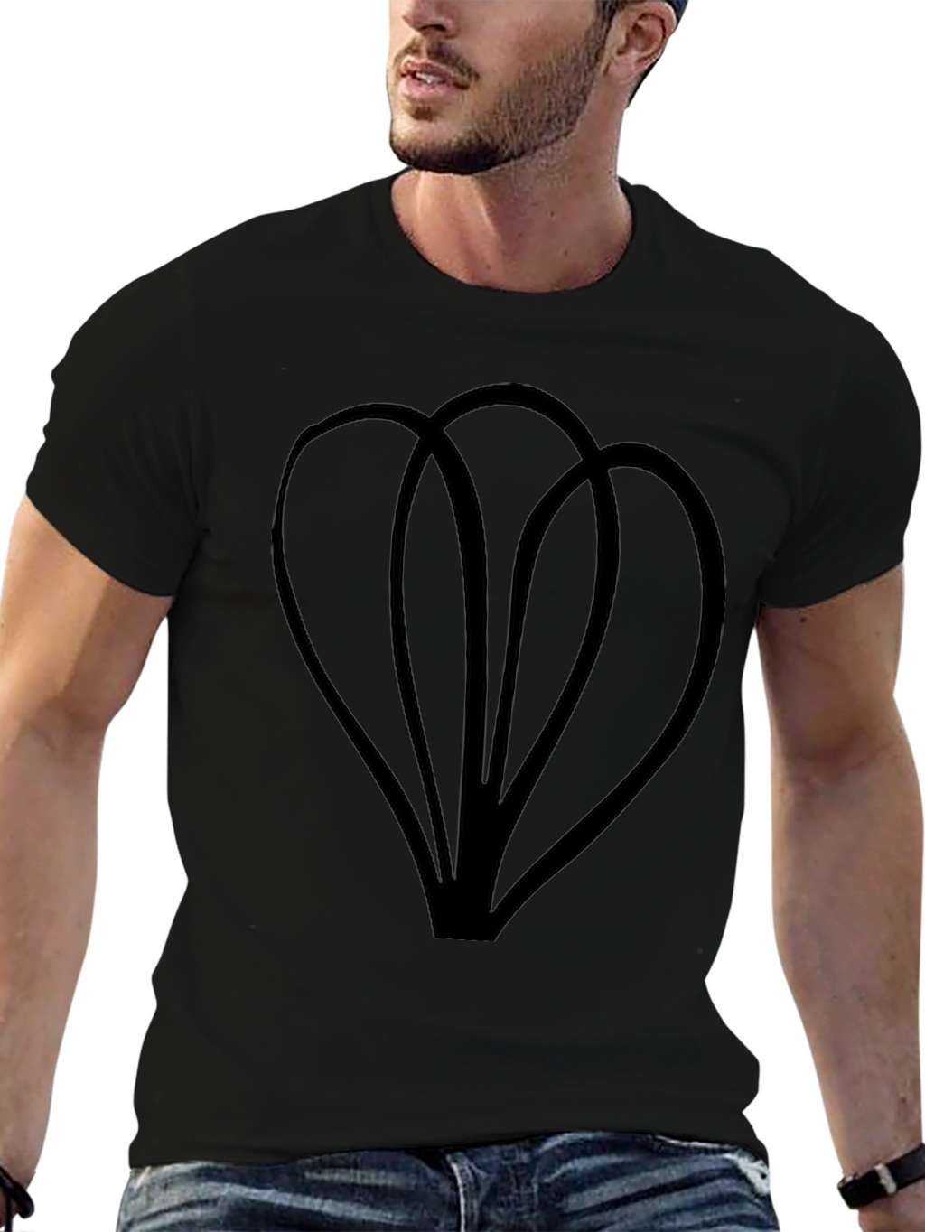 Abstract Floral Graphic Black T-Shirt