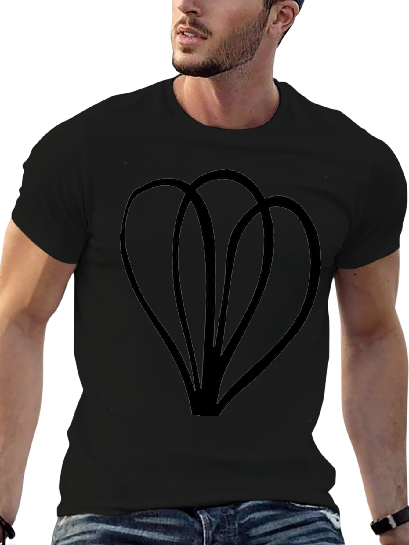 Abstract Floral Graphic Black T-Shirt