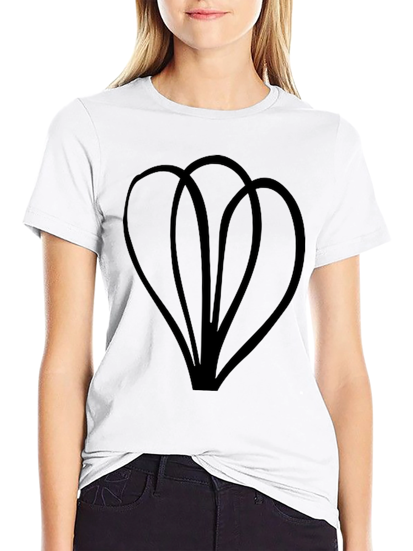 Abstract Floral Graphic Black T-Shirt