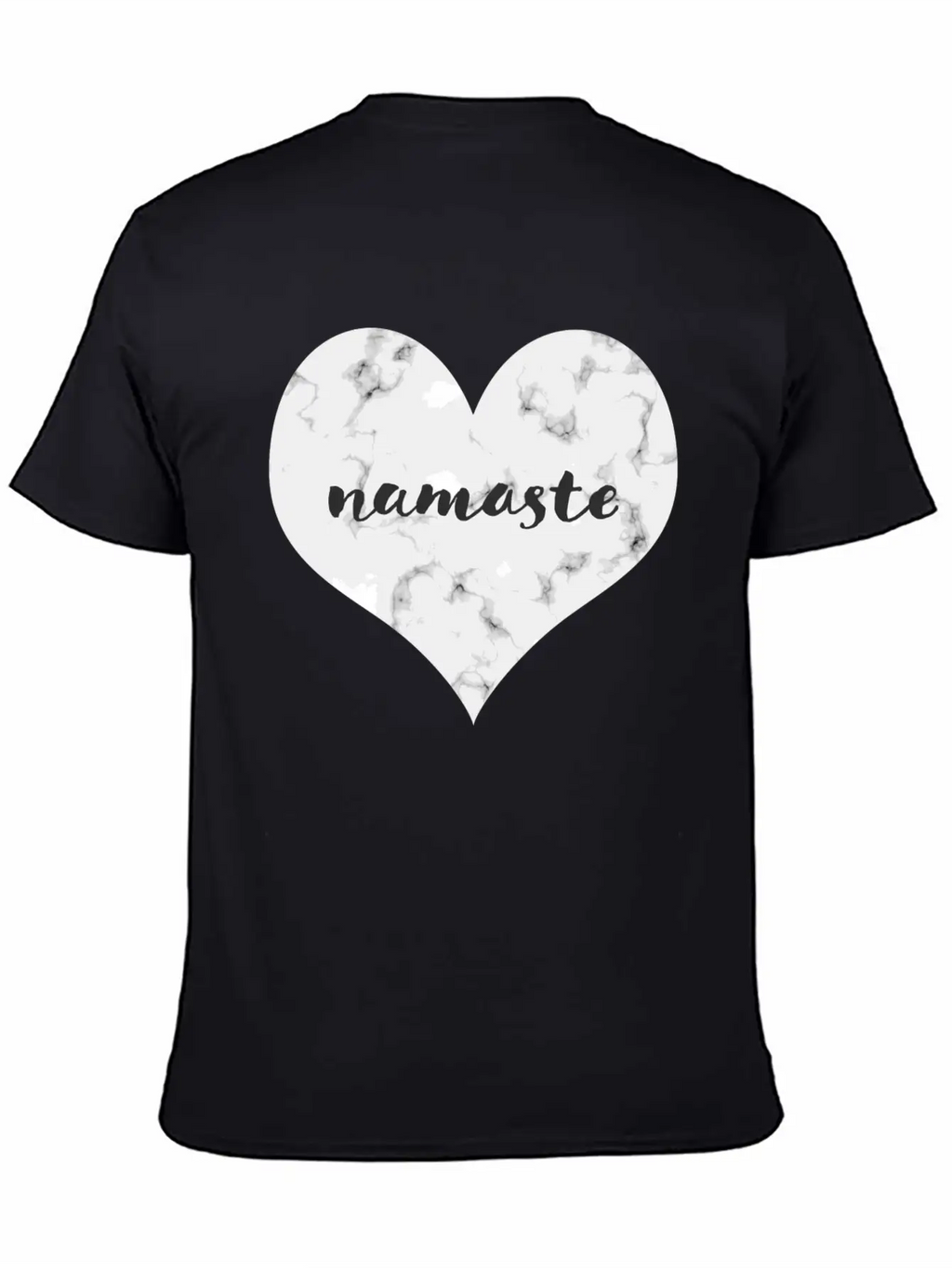 "NAMASTE" Marble Heart Unisex Casual T-Shirt – Clean Design For Daily Comfort