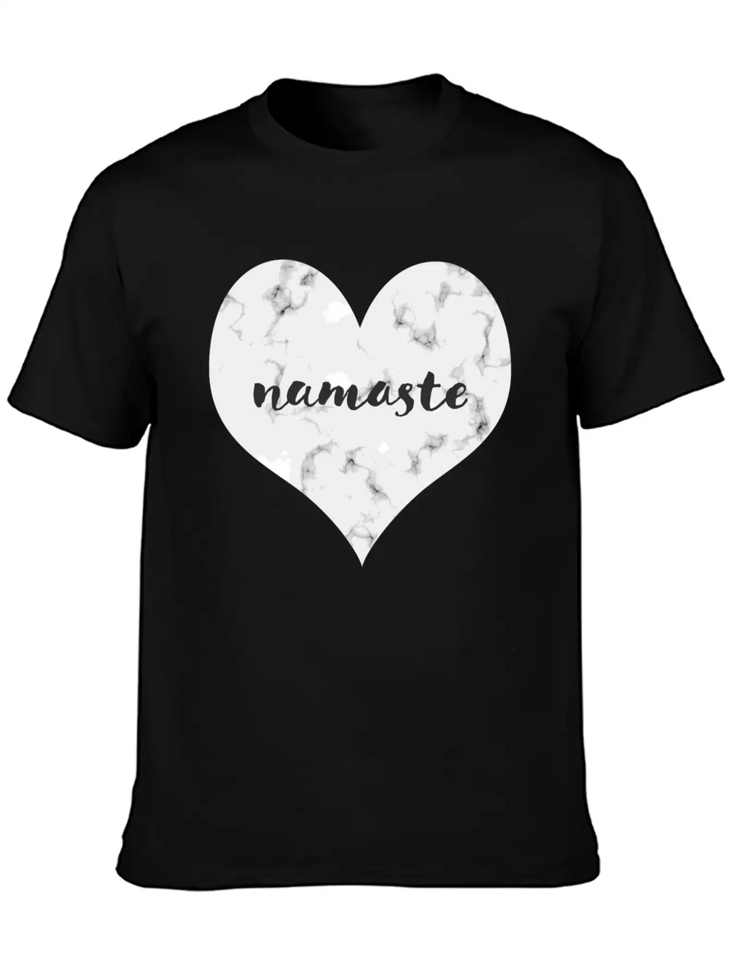 "NAMASTE" Marble Heart Unisex Casual T-Shirt – Clean Design For Daily Comfort