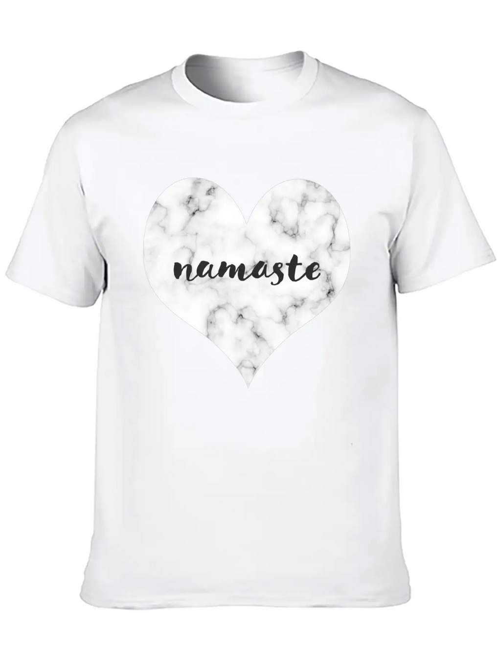 "NAMASTE" Marble Heart Unisex Casual T-Shirt – Clean Design For Daily Comfort