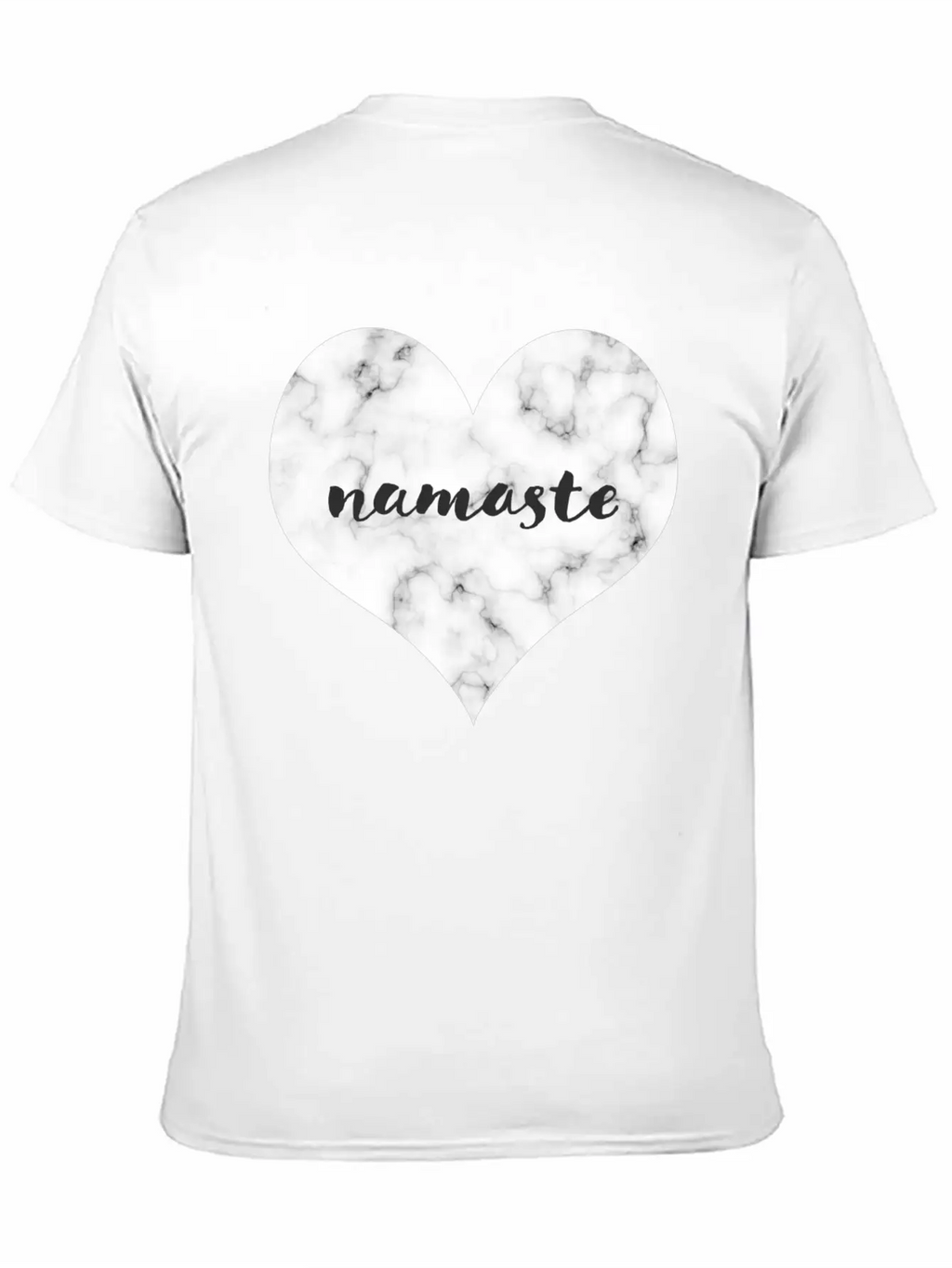 "NAMASTE" Marble Heart Unisex Casual T-Shirt – Clean Design For Daily Comfort