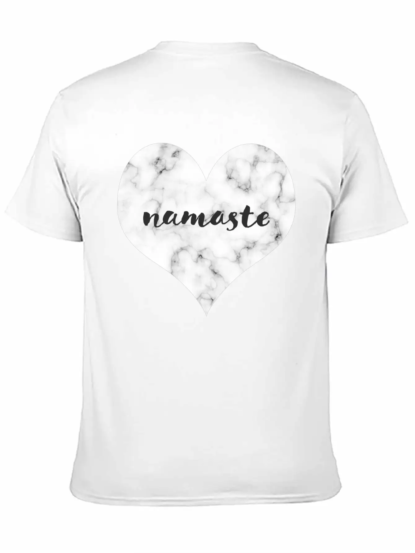 "NAMASTE" Marble Heart Unisex Casual T-Shirt – Clean Design For Daily Comfort