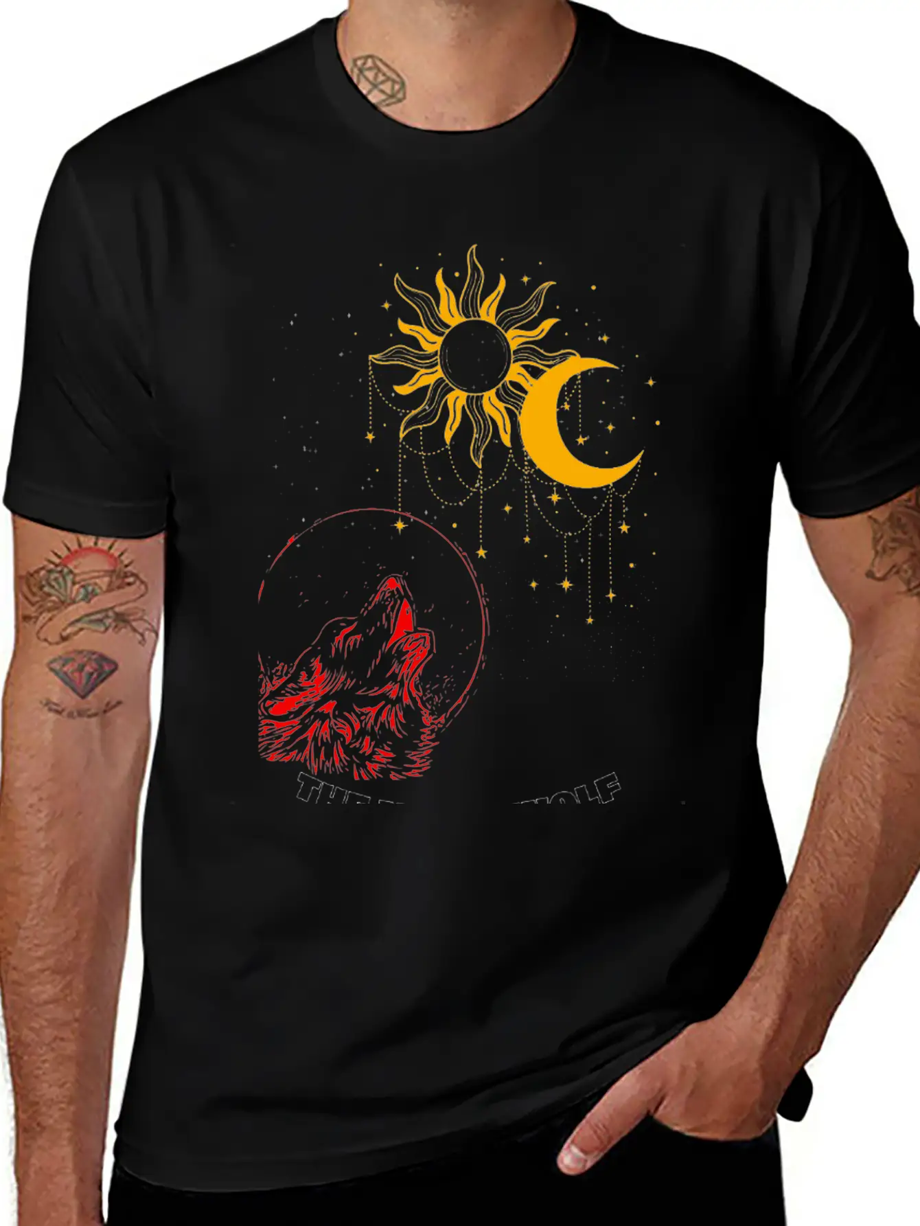 "Night Wolf – Lunar Howl Graphic Tee" Unisex Short Sleeve Soft Cotton T-Shirt – Casual Everyday Wear