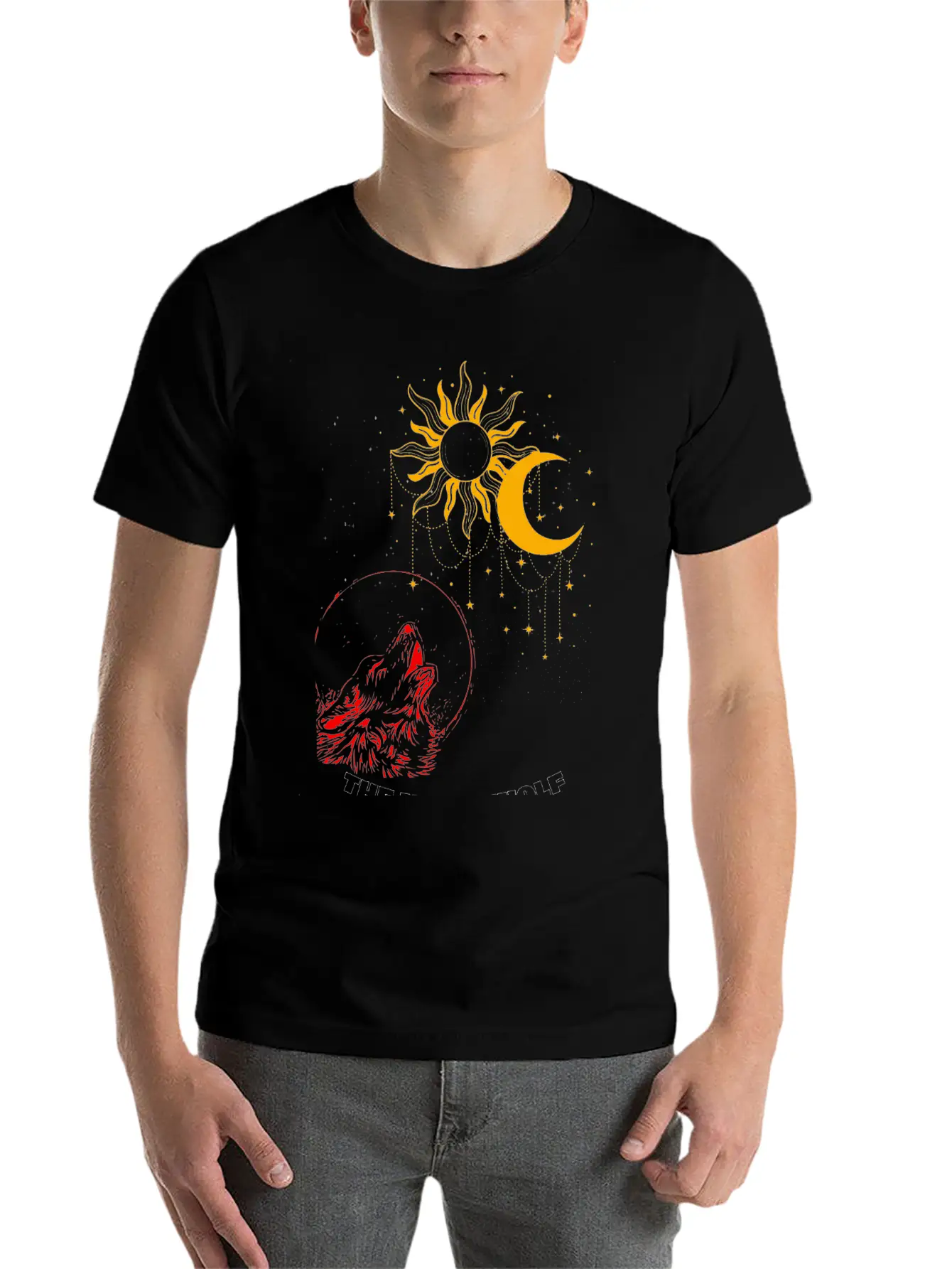 "Night Wolf – Lunar Howl Graphic Tee" Unisex Short Sleeve Soft Cotton T-Shirt – Casual Everyday Wear