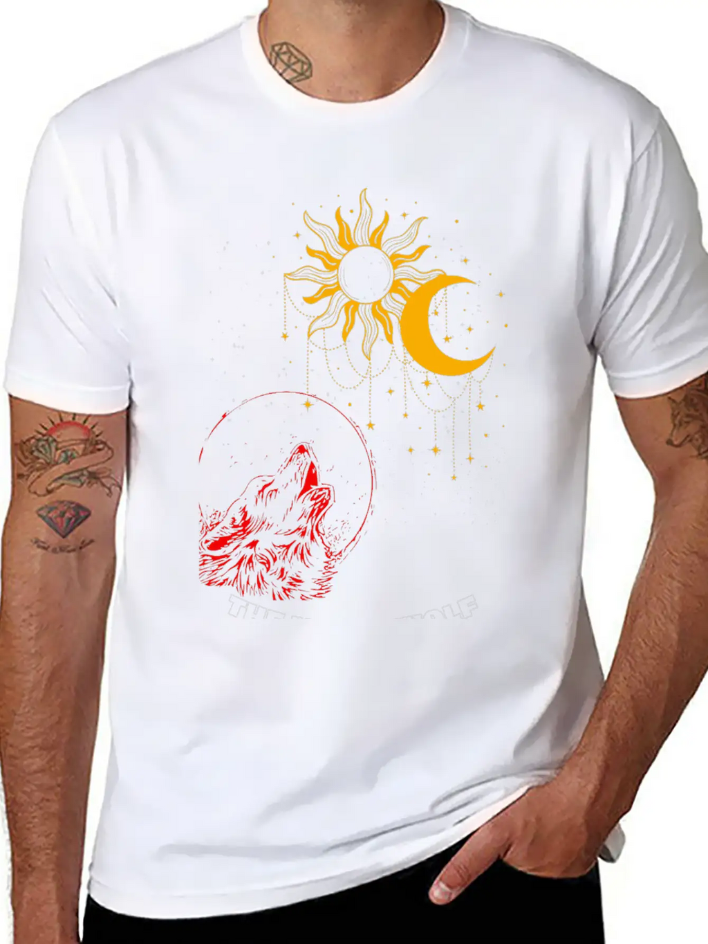 "Night Wolf – Lunar Howl Graphic Tee" Unisex Short Sleeve Soft Cotton T-Shirt – Casual Everyday Wear