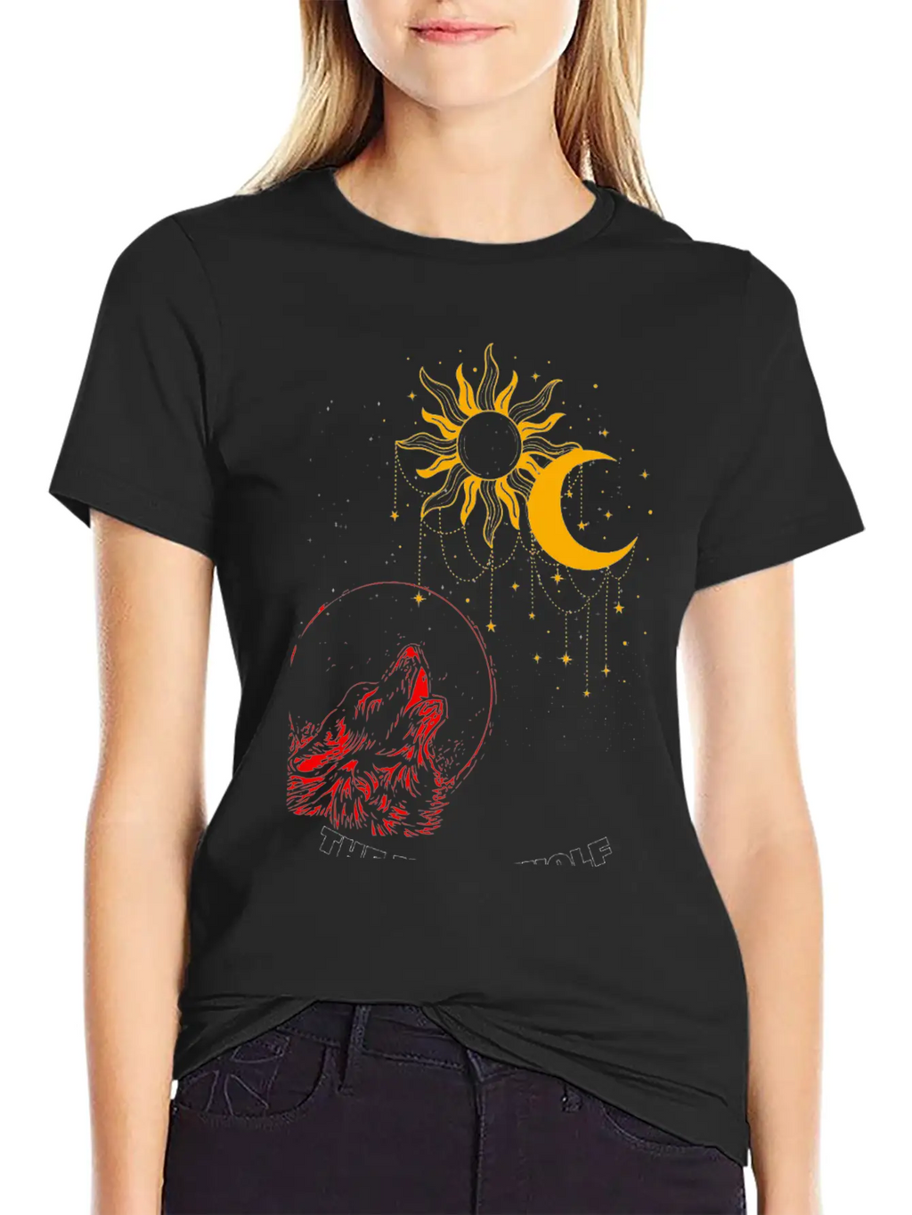 "Night Wolf – Lunar Howl Graphic Tee" Unisex Short Sleeve Soft Cotton T-Shirt – Casual Everyday Wear