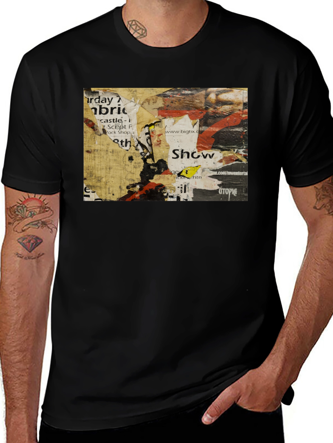 Abstract Urban Art Black T-Shirt