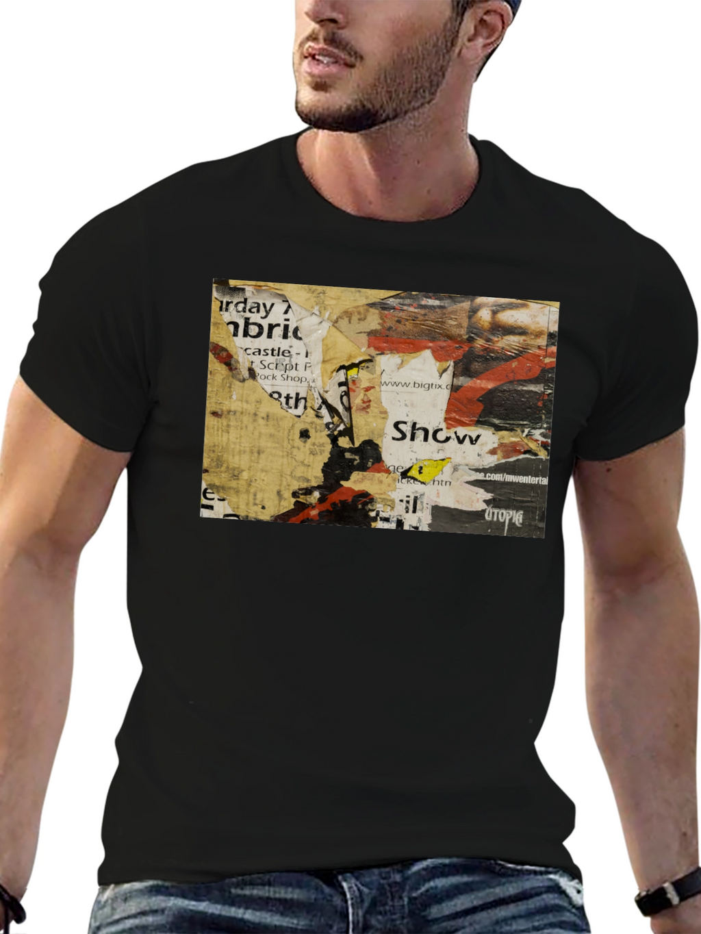 Abstract Urban Art Black T-Shirt