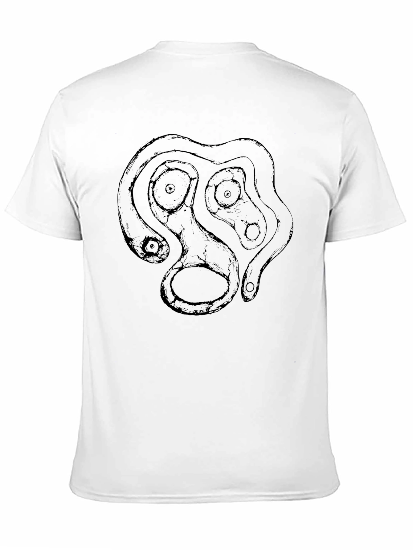 Abstract Face Graphic Black T-Shirt