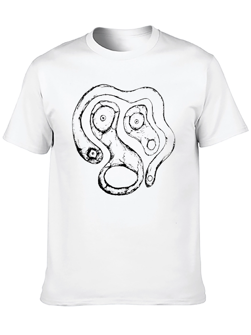 Abstract Face Graphic Black T-Shirt