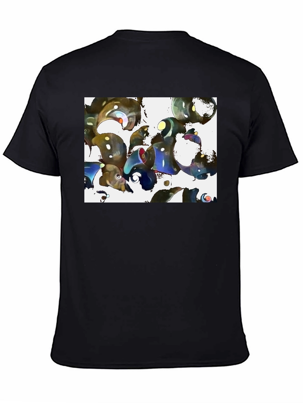 Abstract Design Black Cotton Tee