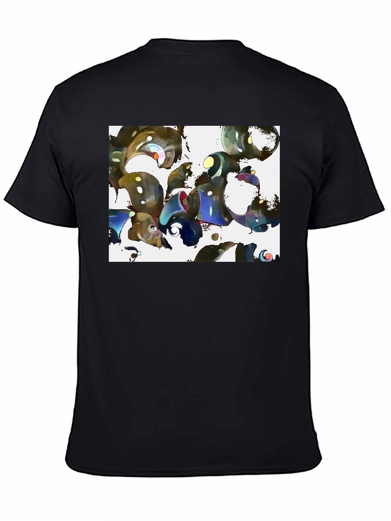 Abstract Design Black Cotton Tee