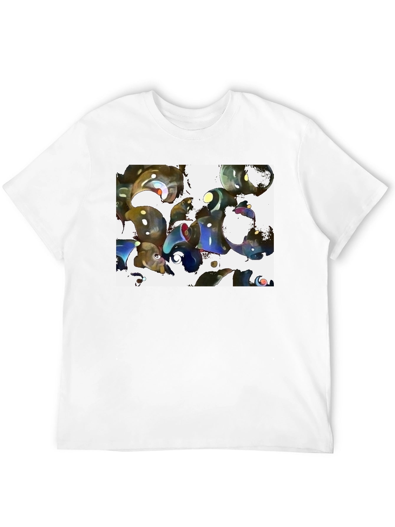 Abstract Design Black Cotton Tee