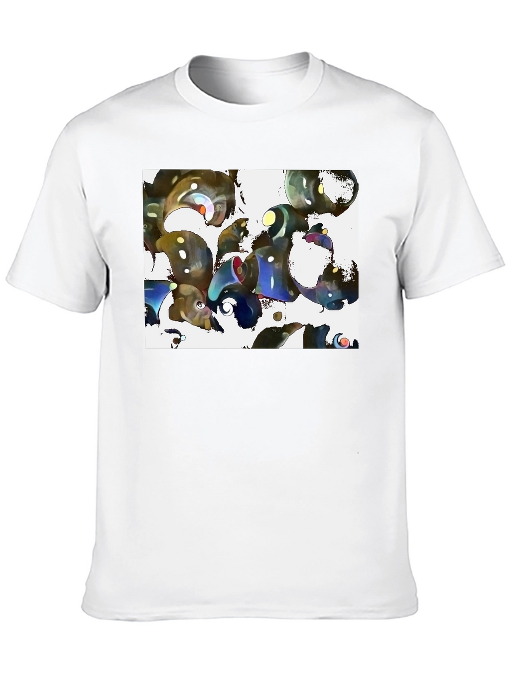Abstract Design Black Cotton Tee