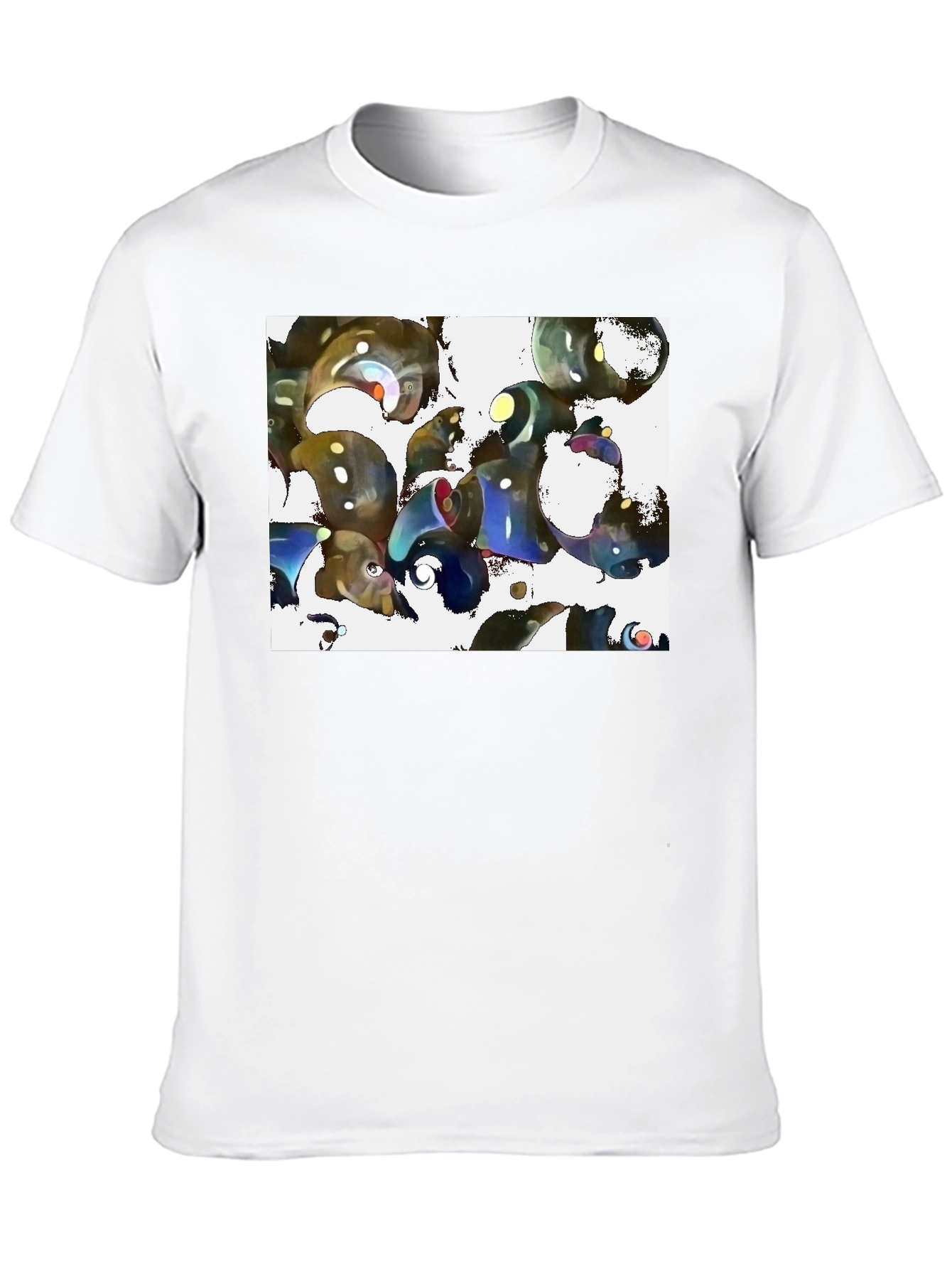 Abstract Design Black Cotton Tee