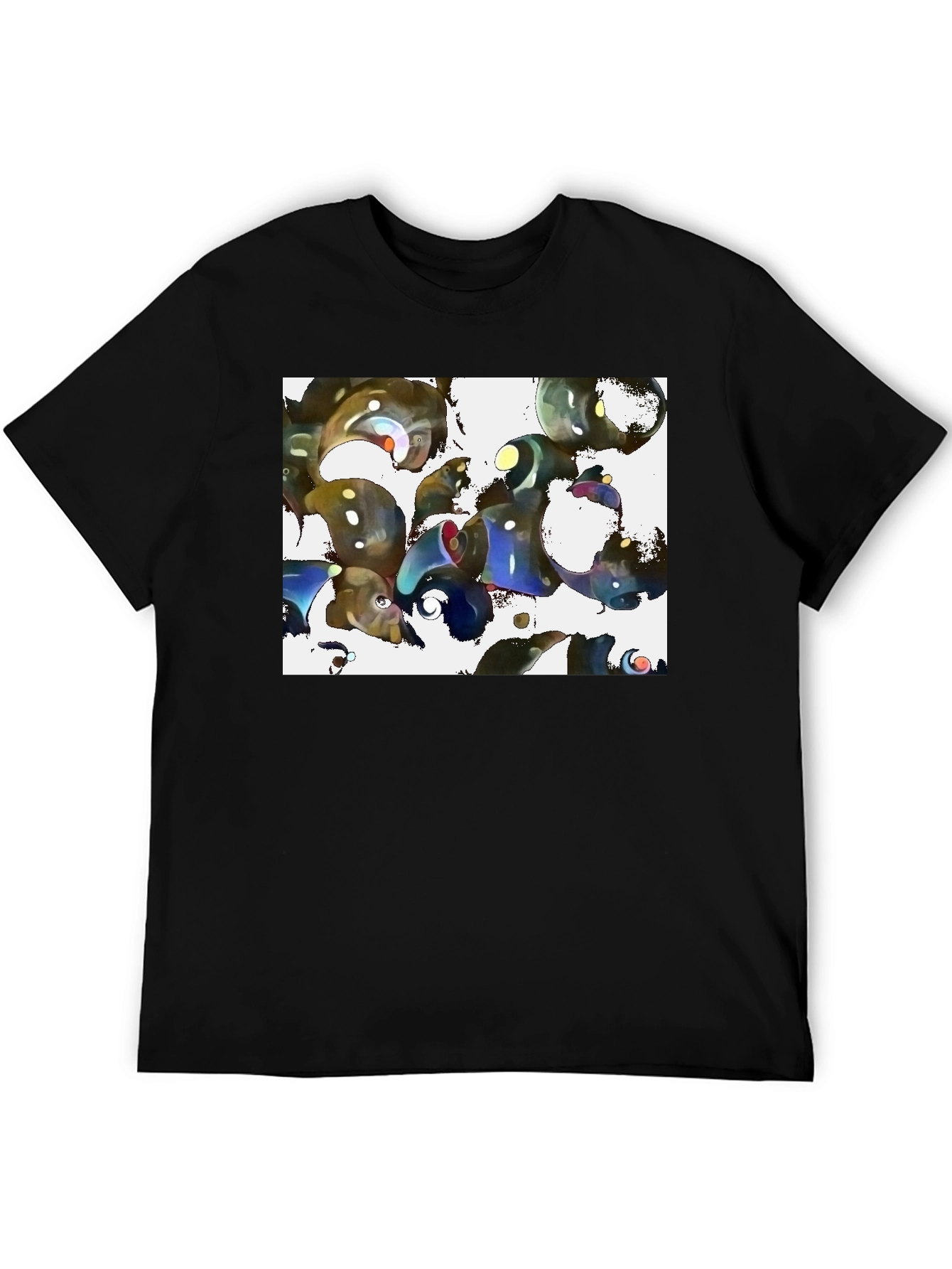 Abstract Design Black Cotton Tee