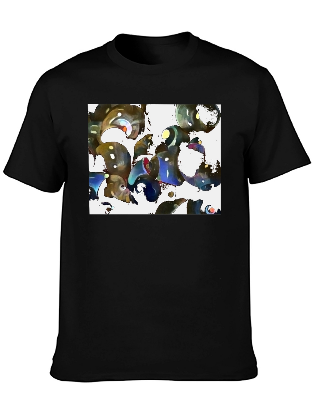 Abstract Design Black Cotton Tee