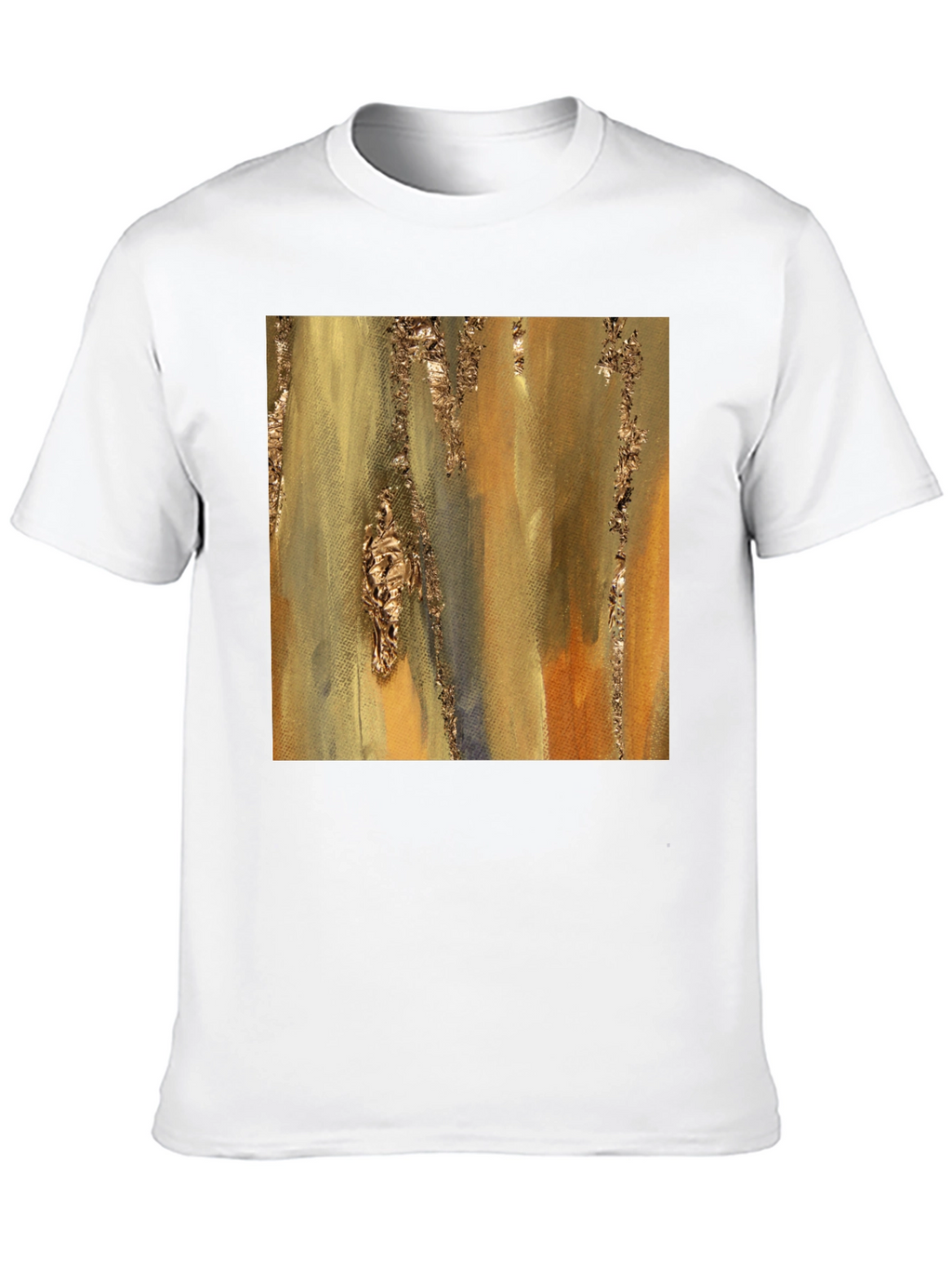 Abstract Gold Foil Art Black T-Shirt