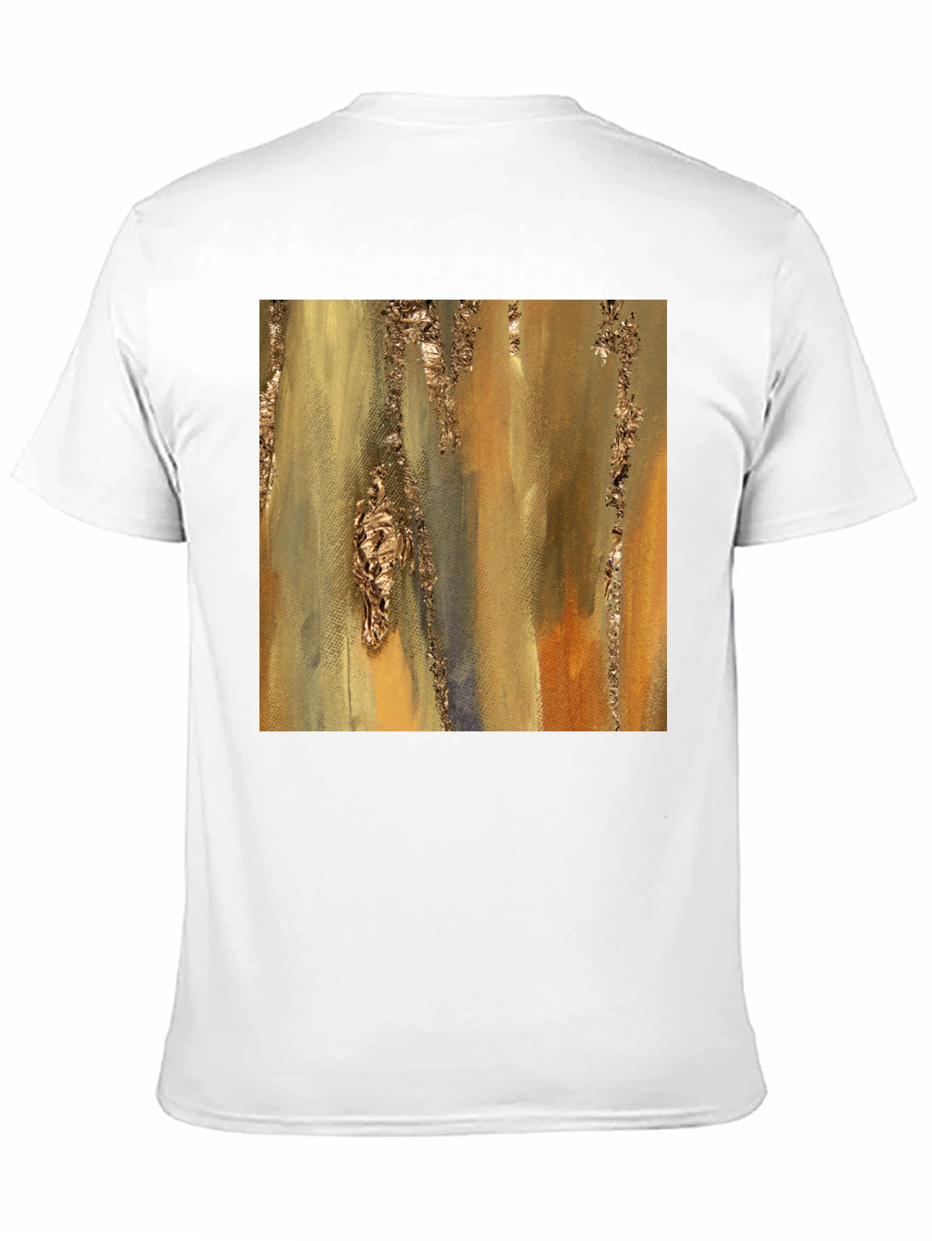 Abstract Gold Foil Art Black T-Shirt
