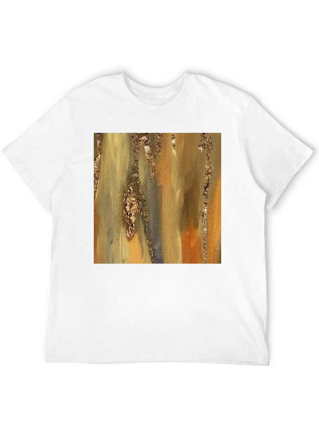 Abstract Gold Foil Art Black T-Shirt