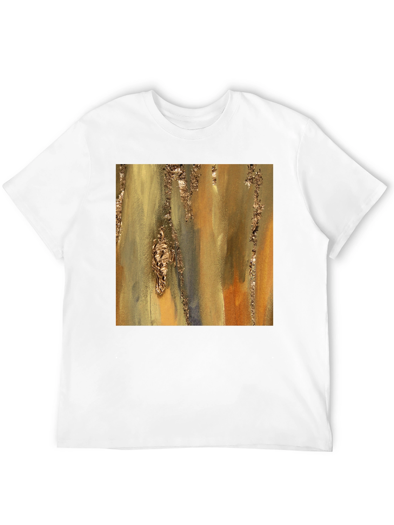 Abstract Gold Foil Art Black T-Shirt