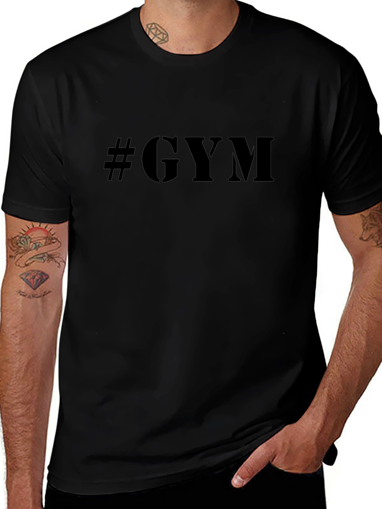 #GYM Mens Black T-Shirt - Workout Motivation Apparel