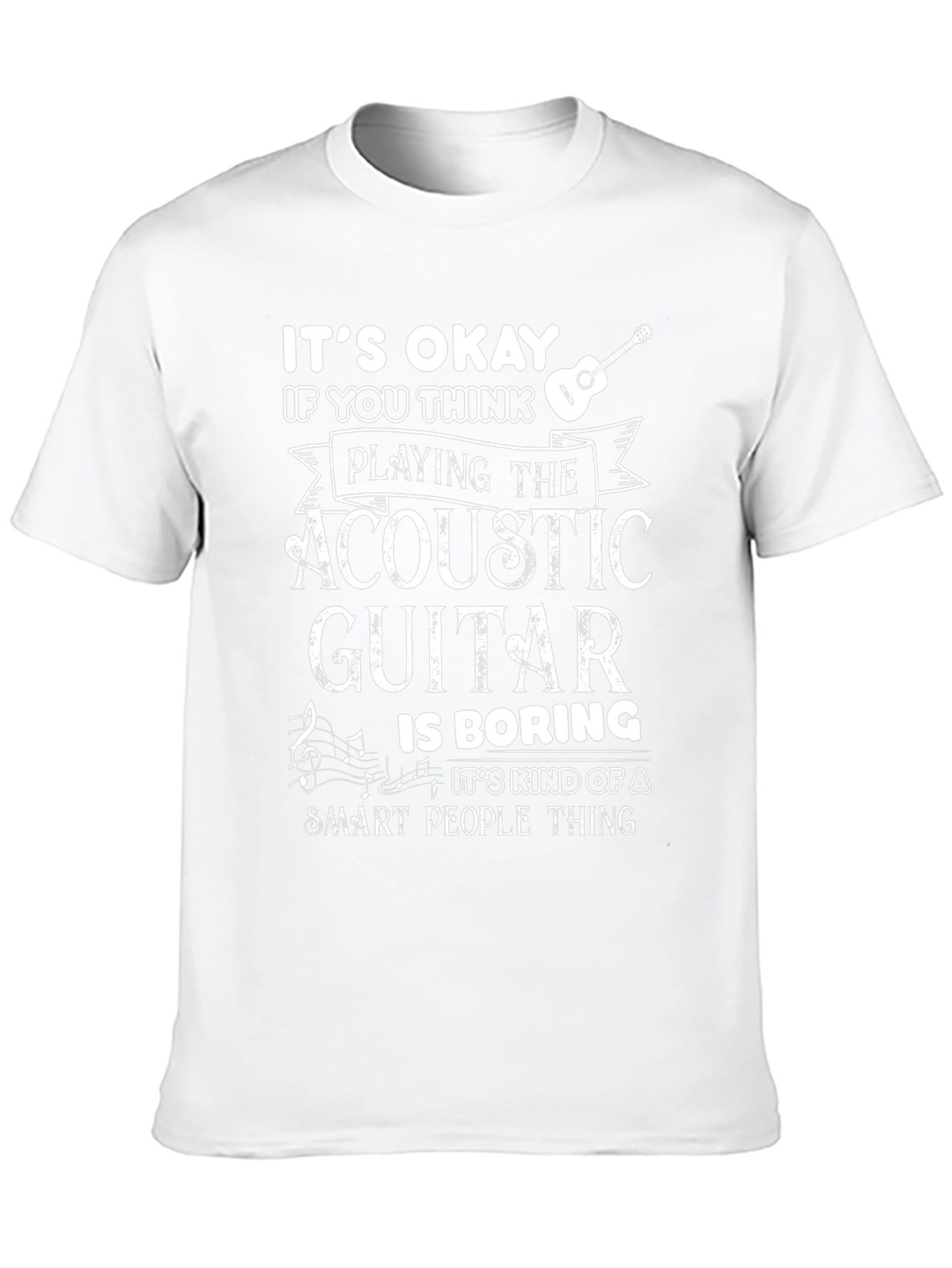 Acoustic Guitar Smart People Black T-Shirt