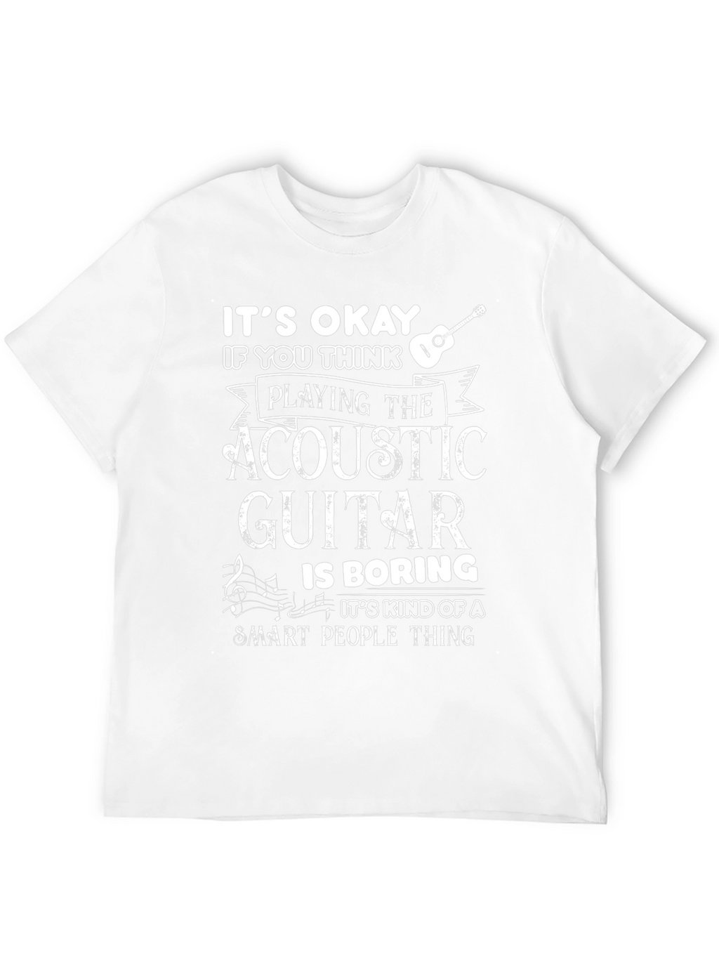 Acoustic Guitar Smart People Black T-Shirt