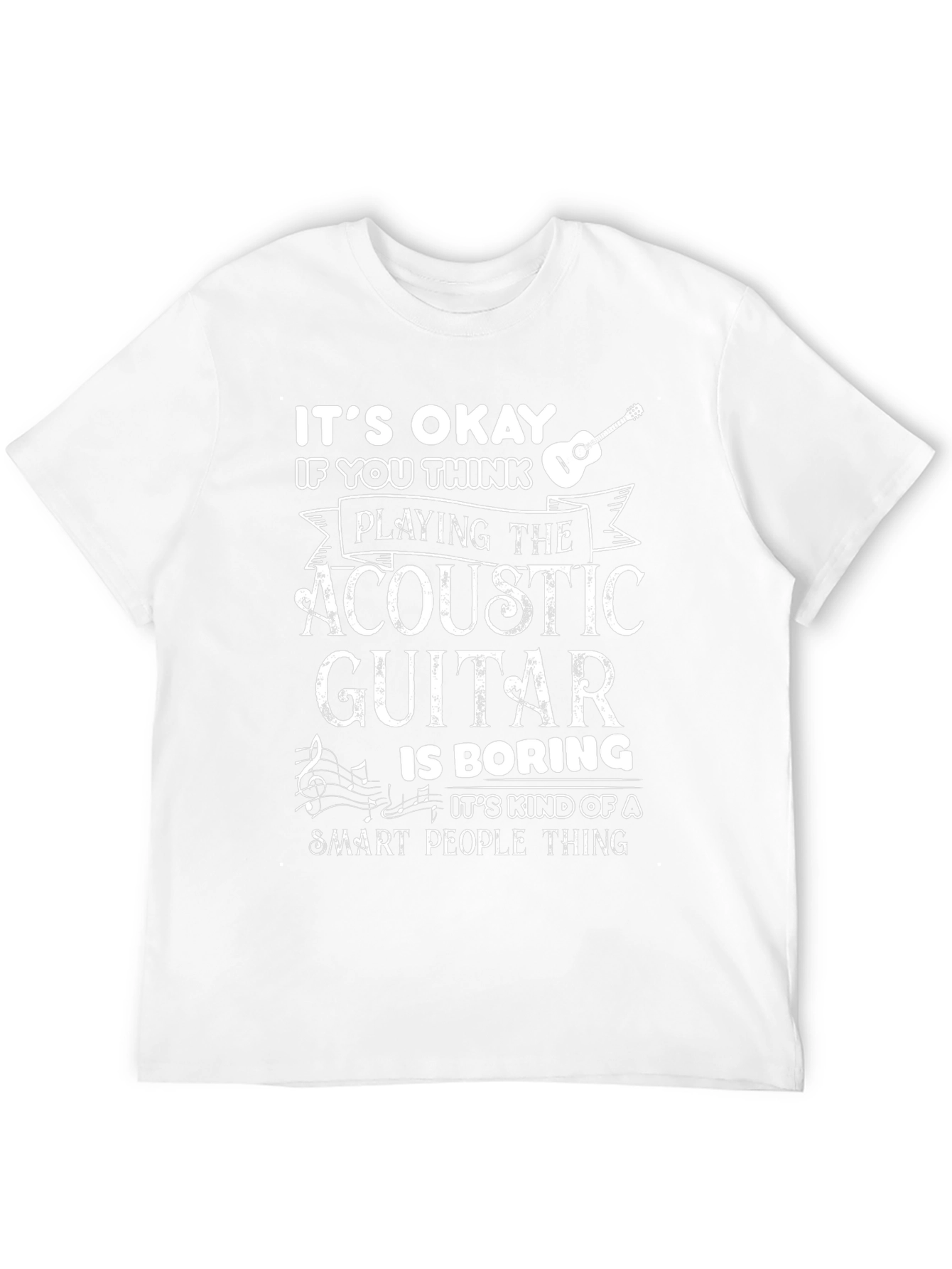 Acoustic Guitar Smart People Black T-Shirt