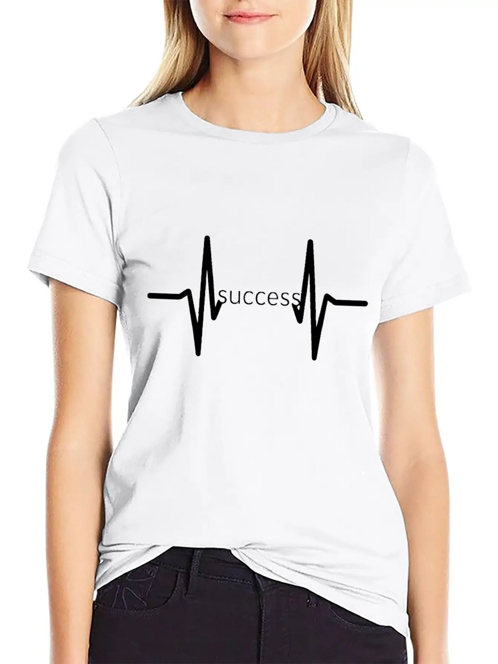 "Pulse Of Success" Classic Crew Neck Graphic Tee – Everyday Minimal Look