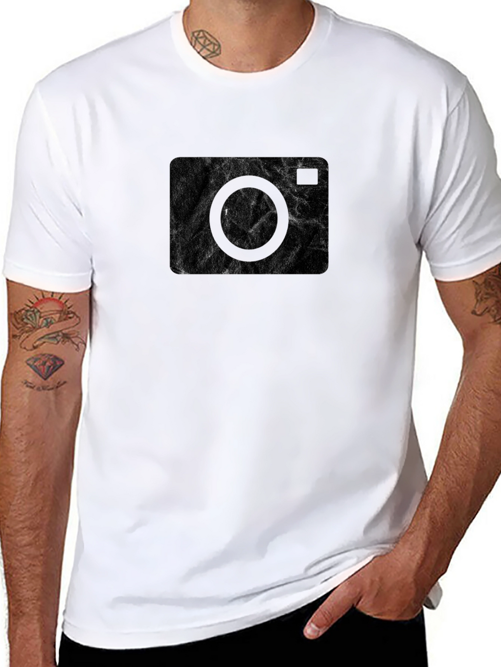 Abstract Camera Graphic Black T-Shirt