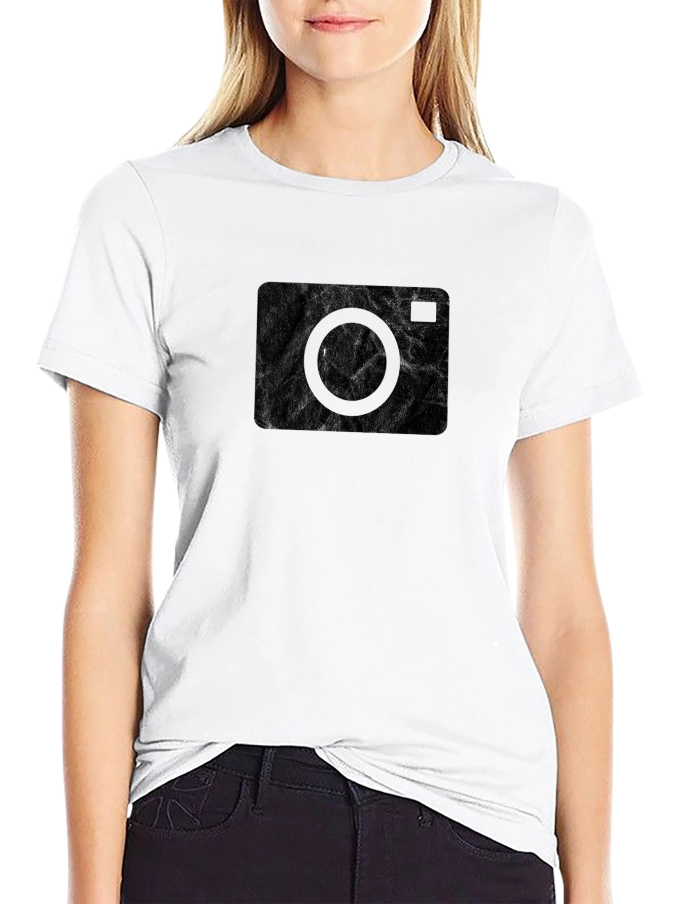 Abstract Camera Graphic Black T-Shirt