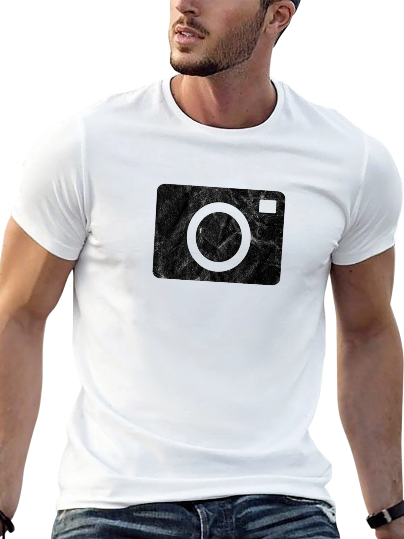 Abstract Camera Graphic Black T-Shirt