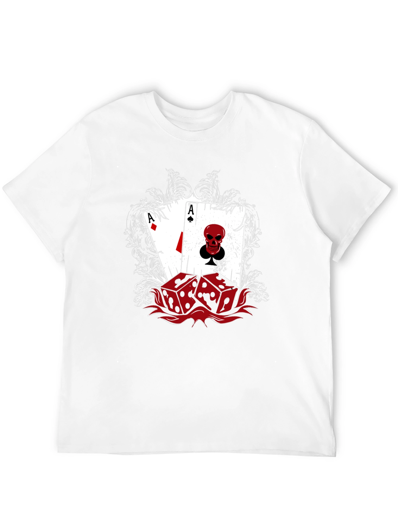 Ace & Skull Graphic Tee - Lucky Dice Black T-Shirt