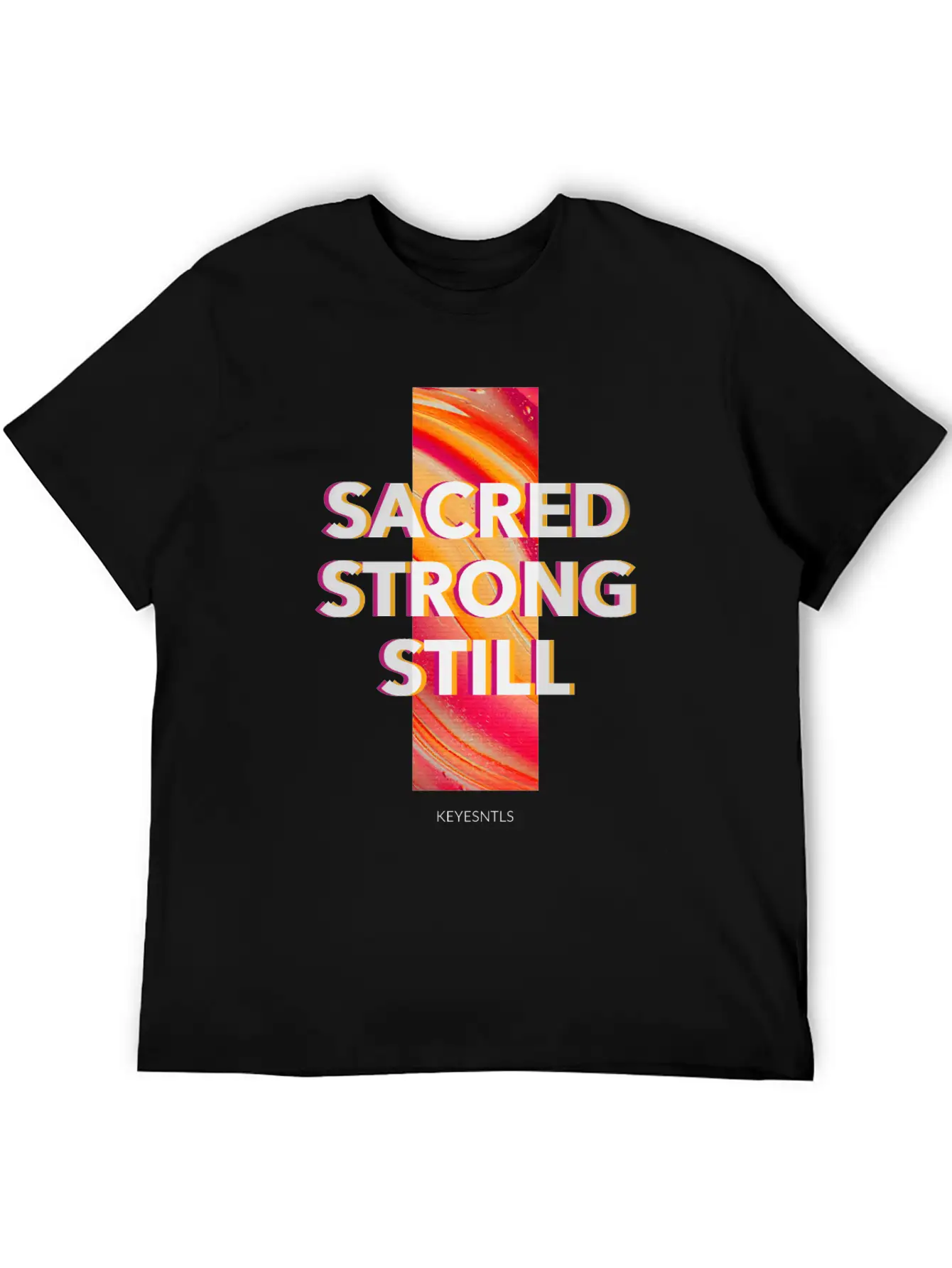 "Sacred. Strong. Still." Classic Crew Neck Graphic Tee – Everyday Minimal Look