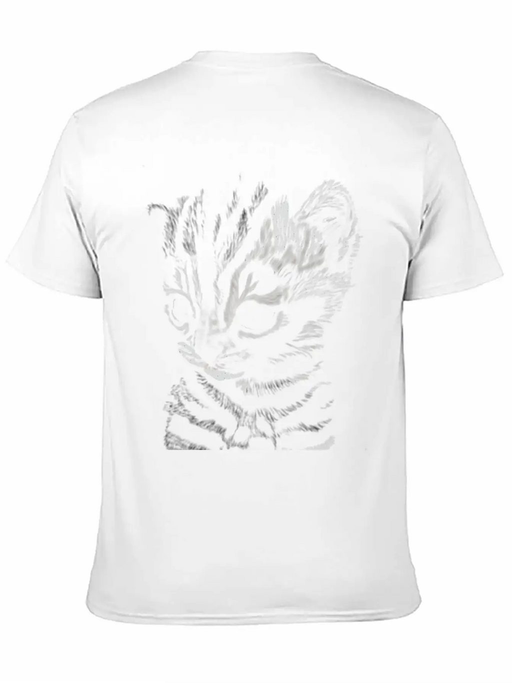 "Striped Kitten" Jamie's Hand-Drawn Cat Collection Soft Cotton Short Sleeve Tee – Unisex Wardrobe Staple