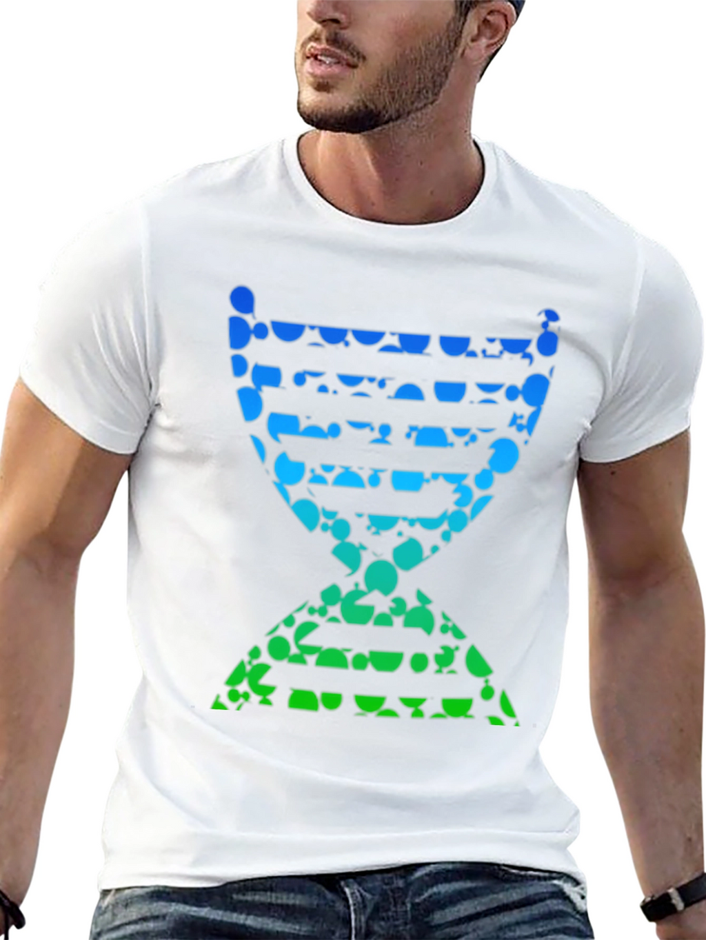 Abstract DNA Helix Graphic Tee - Black