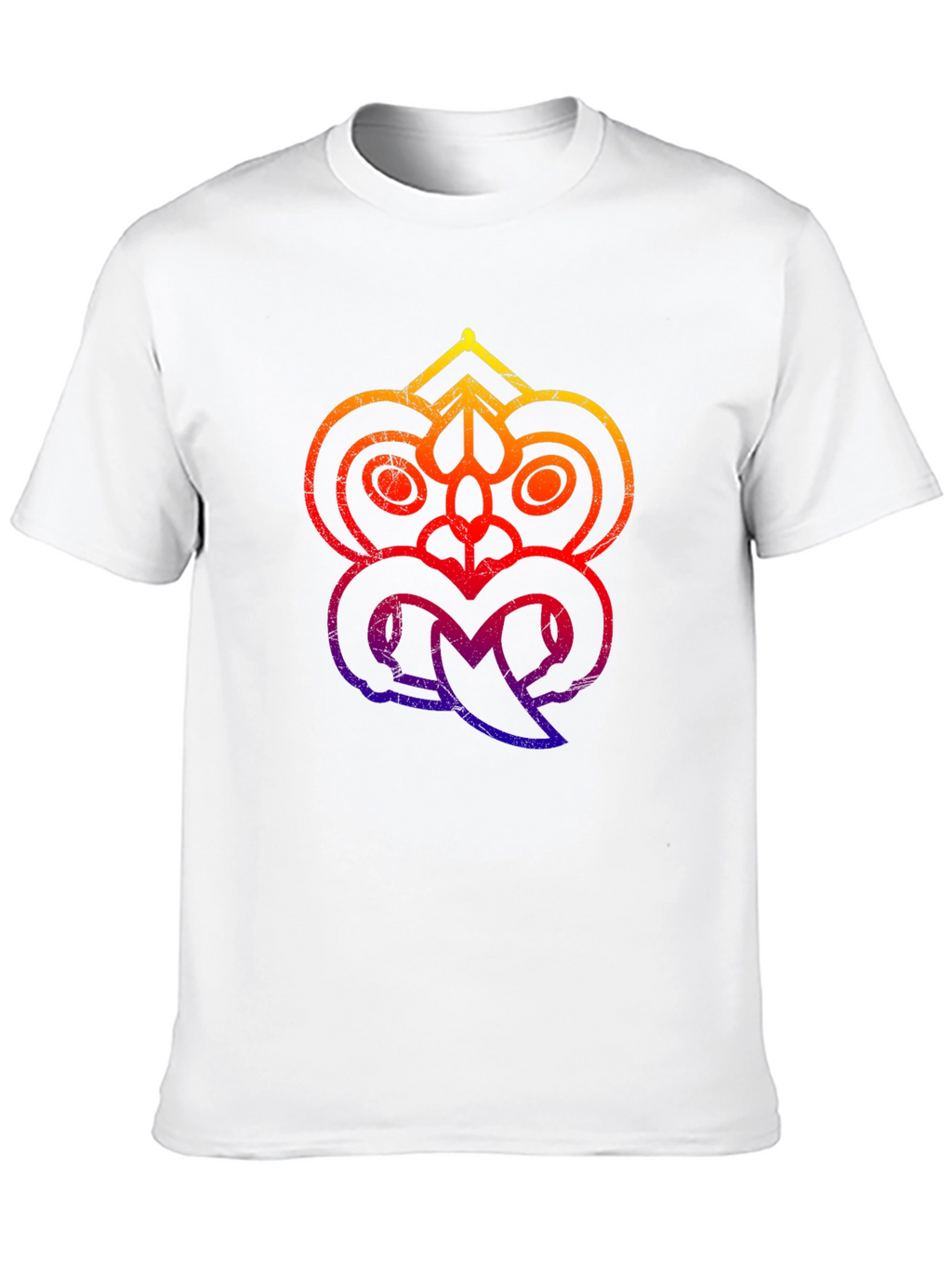 Abstract Tribal Face Graphic Black T-Shirt