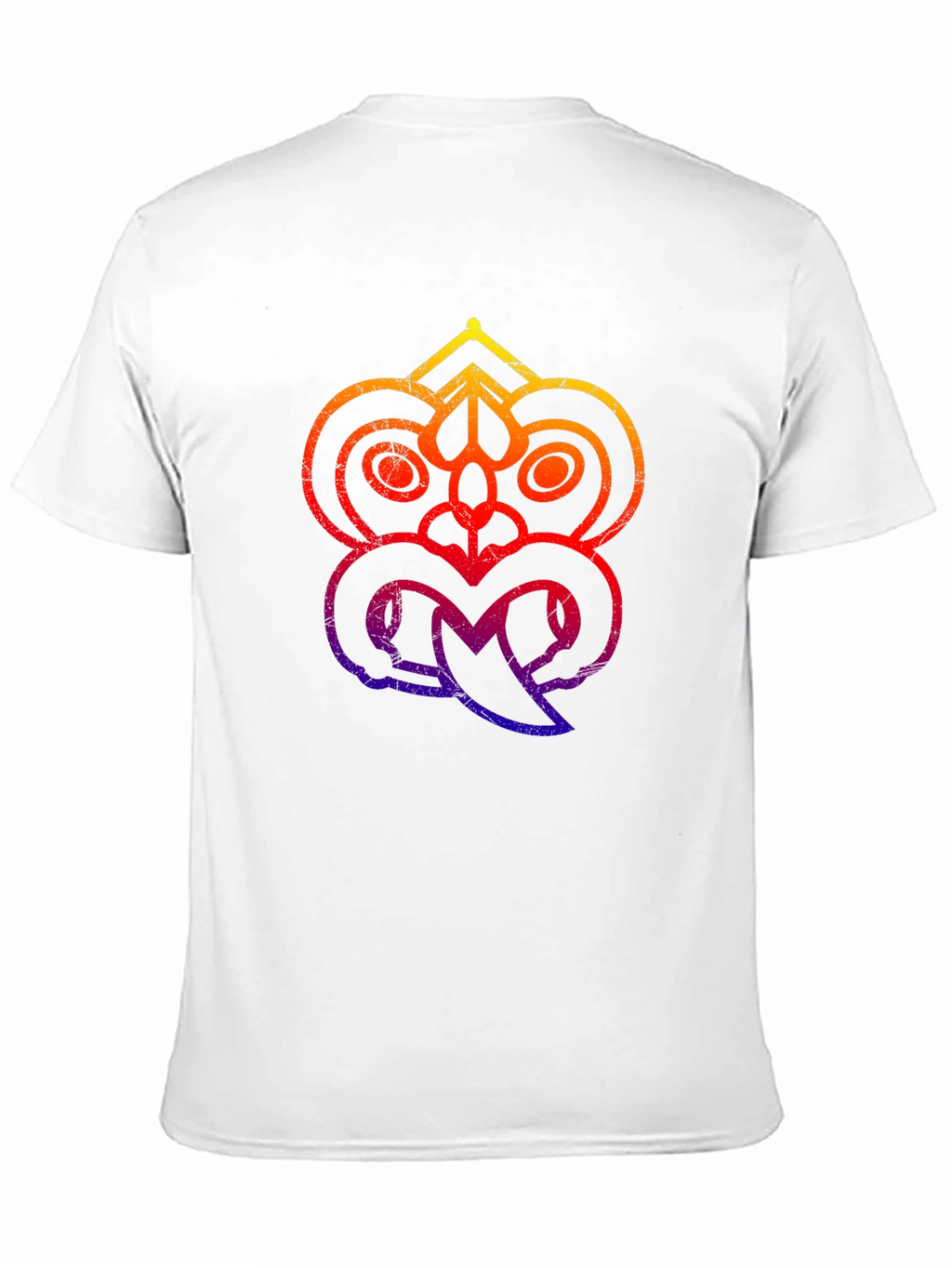 Abstract Tribal Face Graphic Black T-Shirt