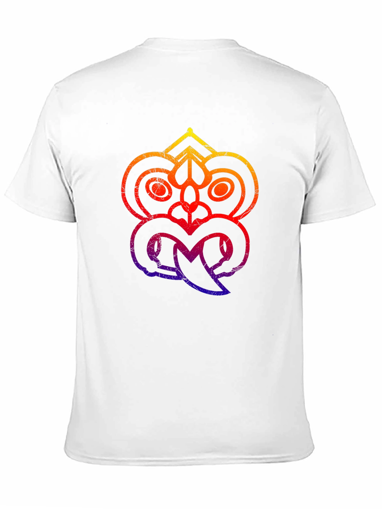 Abstract Tribal Face Graphic Black T-Shirt